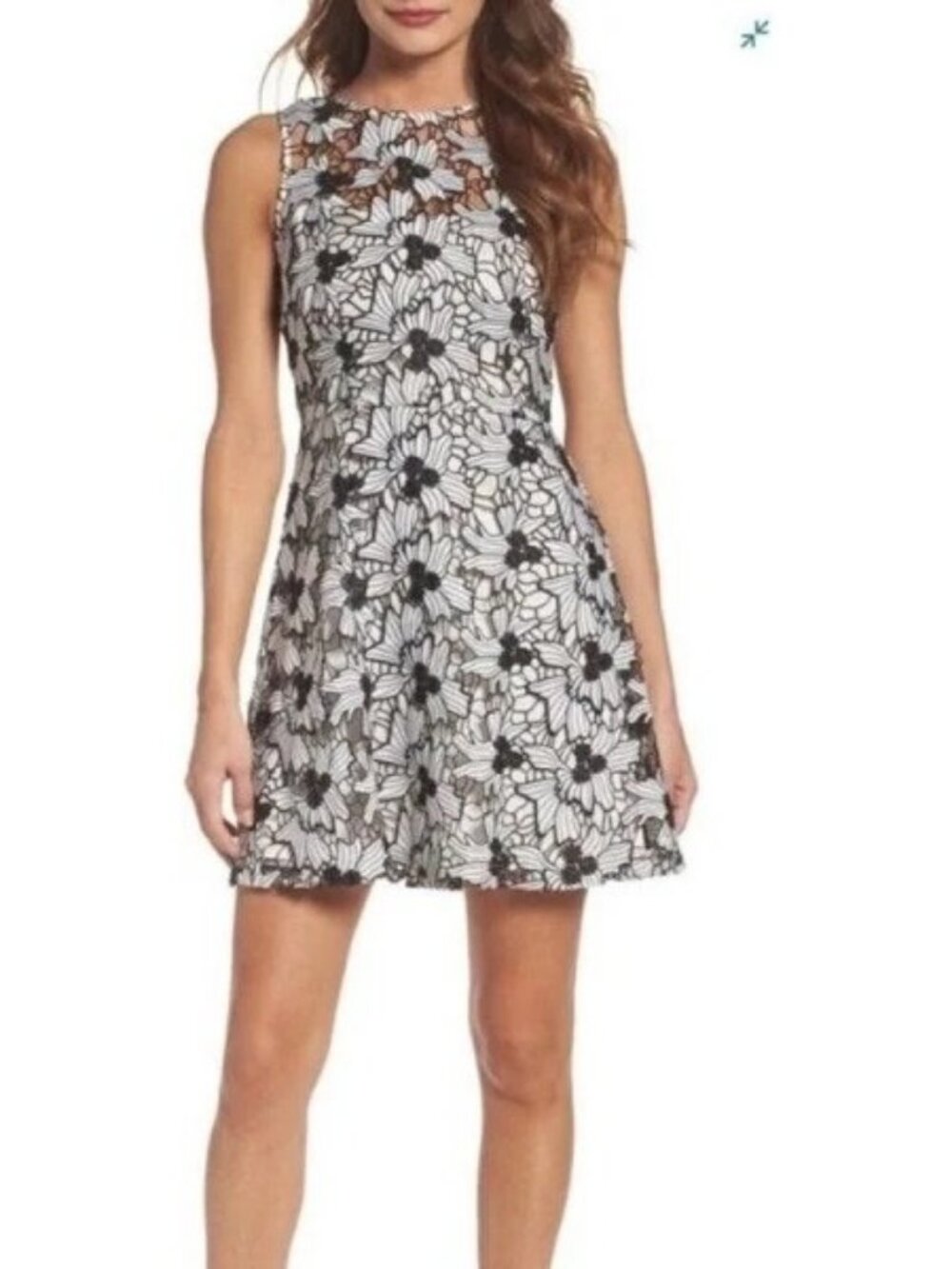 BB Dakota Black Embroidered Floral Dress